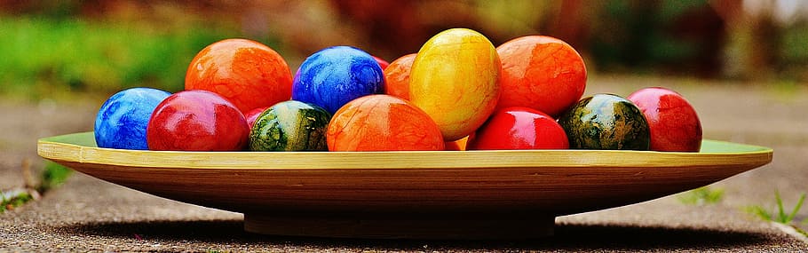 assorted-color decorative eggs on tray, easter, easter eggs HD wallpaper
