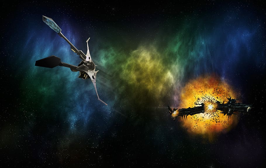 galaxy war wallpaper, space, spaceship, science fiction, forward HD wallpaper