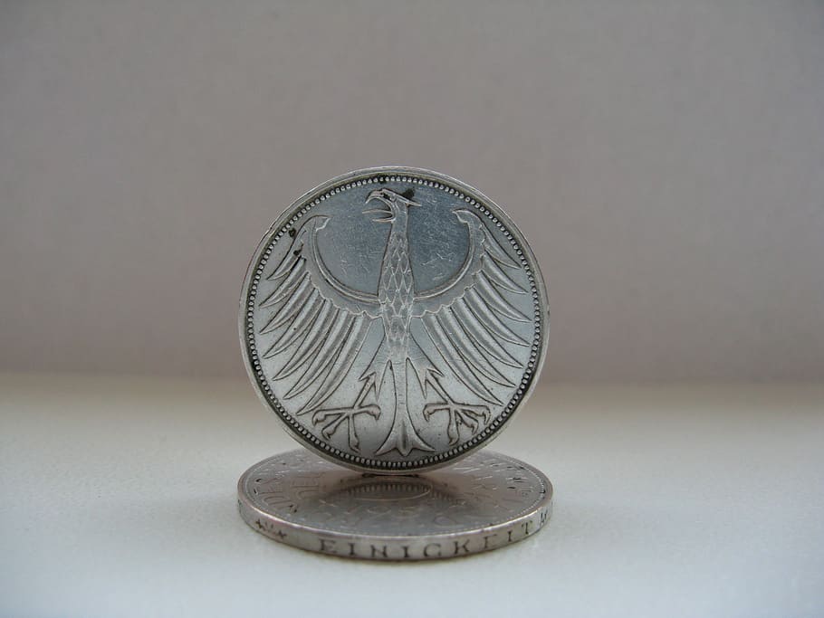 German Mark, Dm, Specie, Coins, silver, metal, metal money HD wallpaper