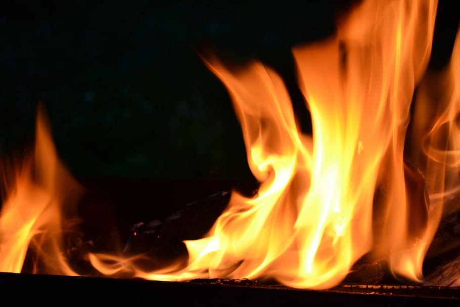 Fire, Flame, Red, Orange, fire - natural phenomenon, heat - temperature HD wallpaper