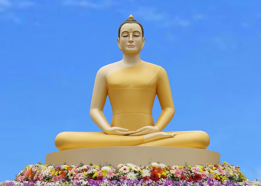 Gautama statue, Buddha, Buddhists, Meditate, Wat, phra dhammakaya, HD wallpaper