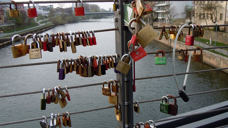 locks, bridge, romantic, tradition, padlocks, collection, array HD wallpaper