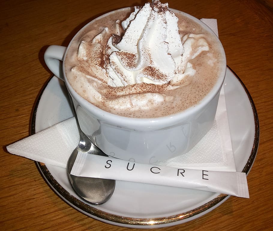coffee, cafeteria, chantily, coffee - drink, table, mug, coffee cup HD wallpaper