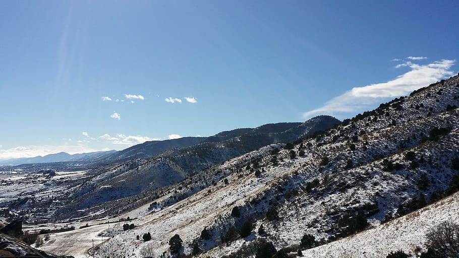 Sky, Blue, Blue, Mountains, Snow, Sunny, Clear, slope, day HD wallpaper