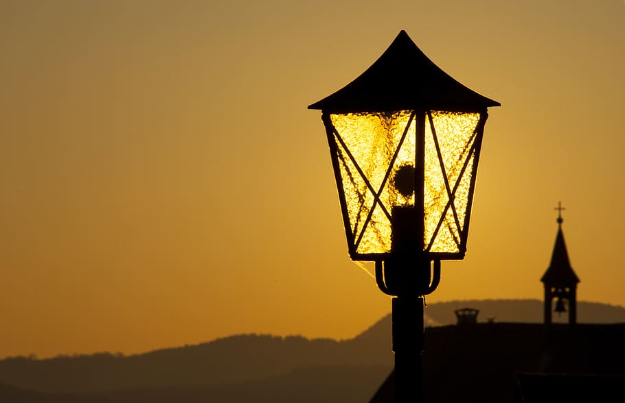 lantern, light, lamp, sunset, lighting, historic street lighting HD wallpaper
