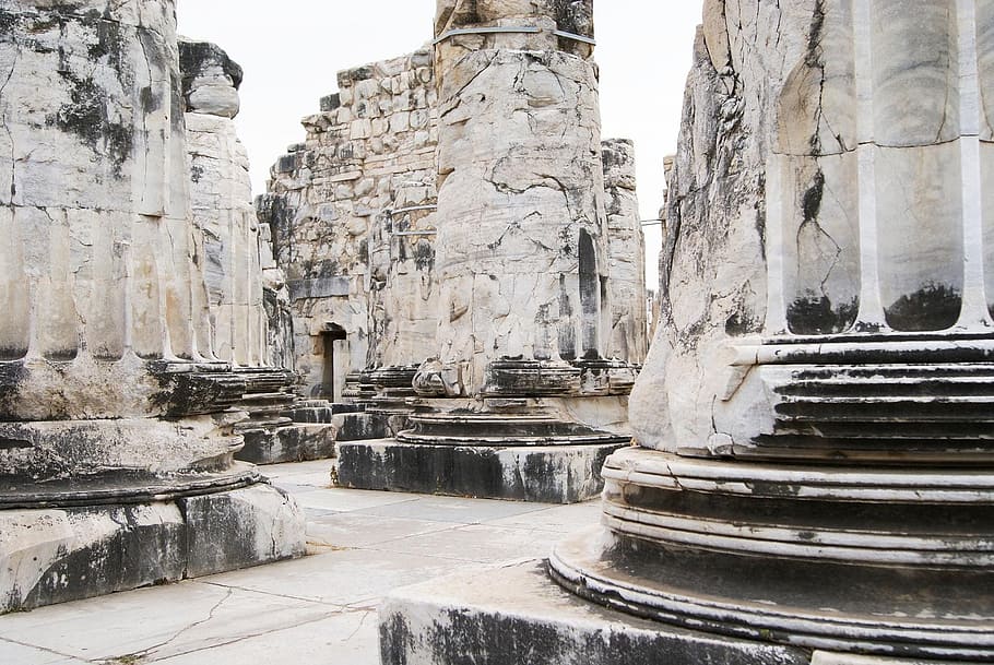 marble, columnar, ruin, temple, stone, places of interest, greece HD wallpaper
