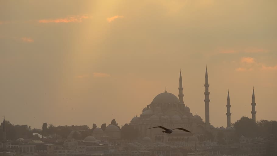 old, ancient, historical, istanbul, sunset, turkey, mosque, HD wallpaper