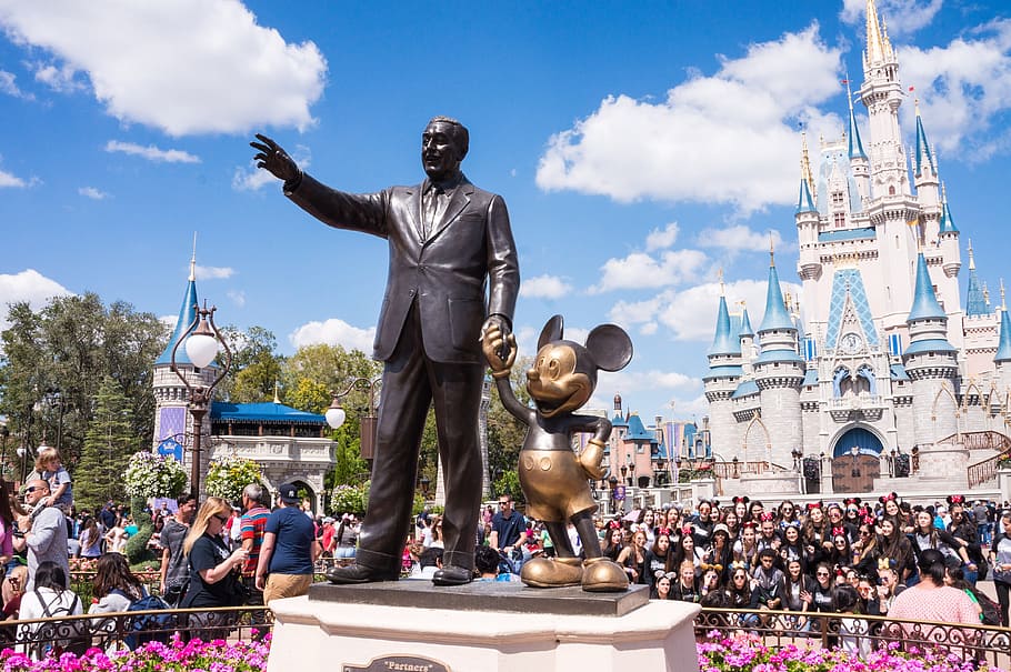 Disney land statue, florida, magic kingdom, orlando, disneyland HD wallpaper