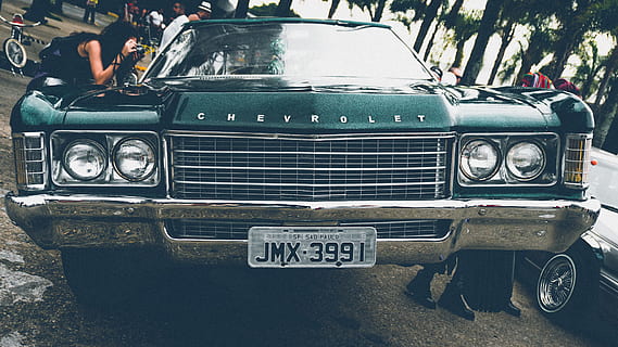 people, trees, metal, car, auto, automobile, bumper, chevrolet HD wallpaper