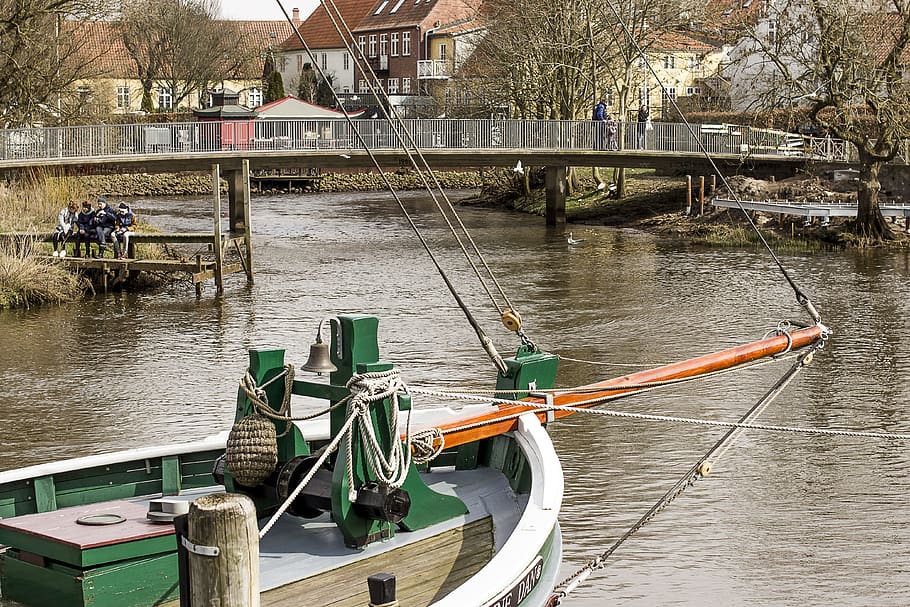 ribe, boat, bridge, water, transportation, architecture, built structure HD wallpaper