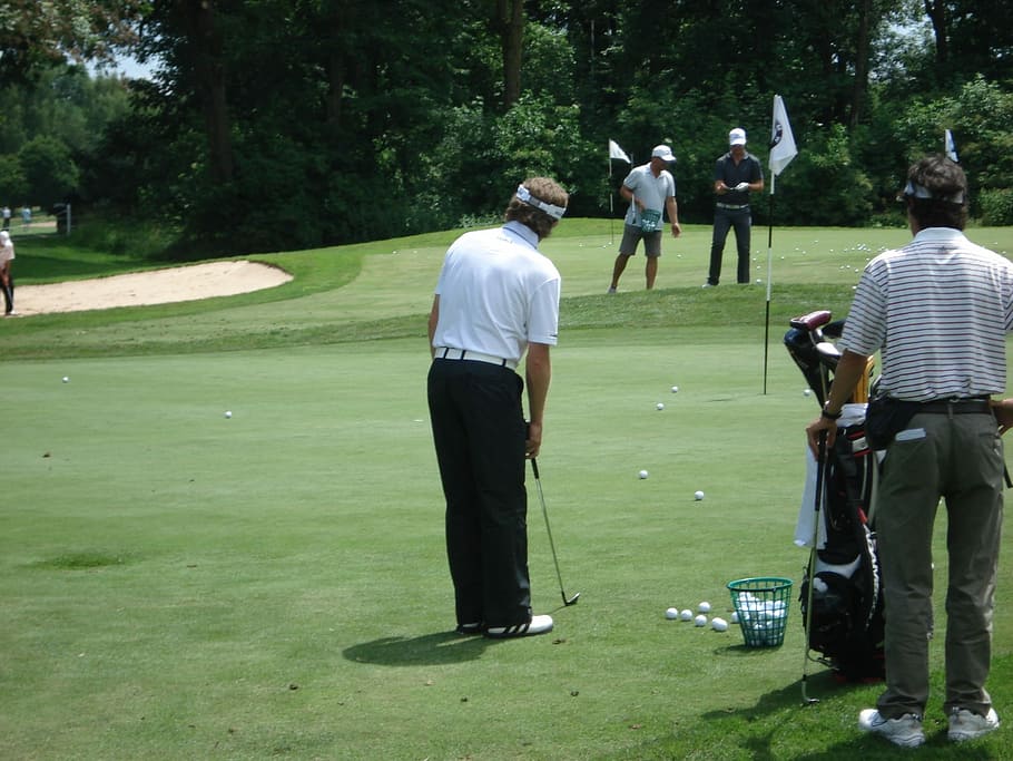Golf Course, golfers, golf training, chipping, bernard long HD wallpaper
