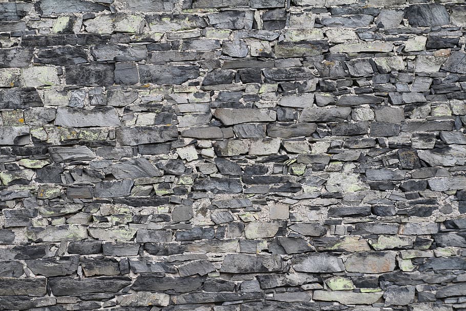 gray brick wall, Stone, Texture, Facade, Building, backgrounds, HD wallpaper