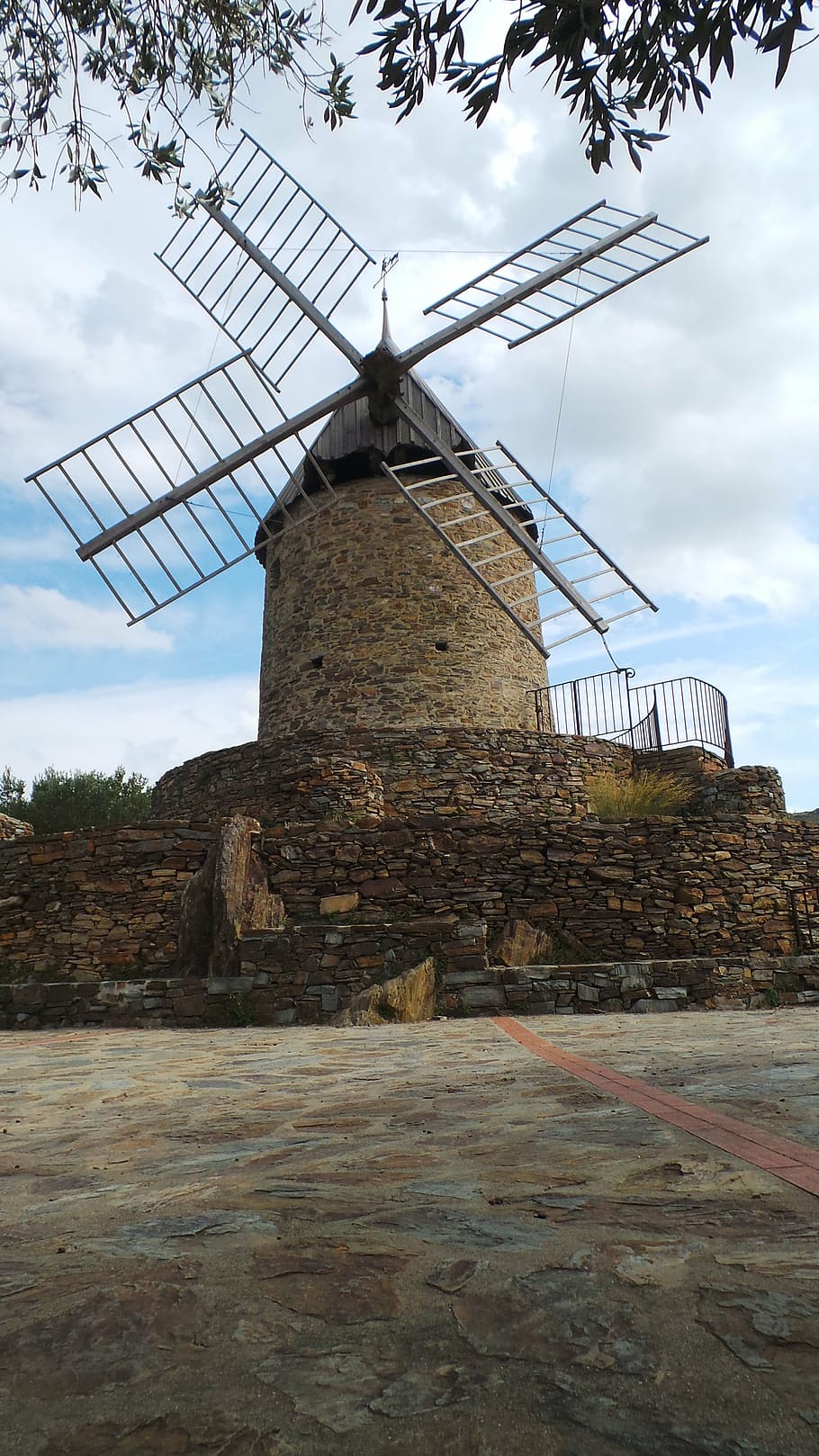 mill, collioure, wind, old, ancient, vineyard, village medivial