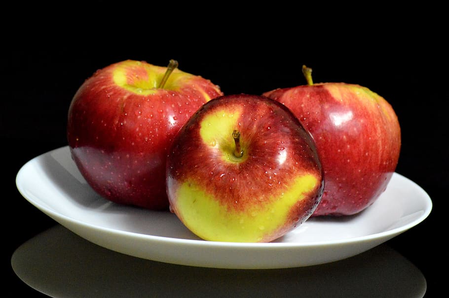 apples, fruit, dessert, nature, red, green, the richness of HD wallpaper