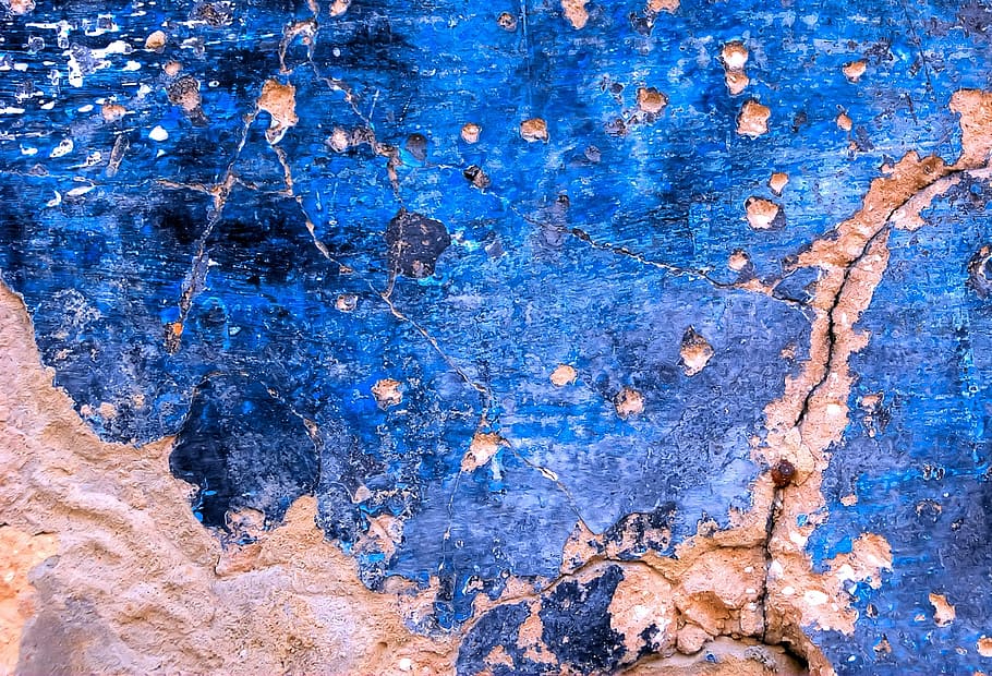 blue painted wooden panel, texture, grunge, background, wall HD wallpaper
