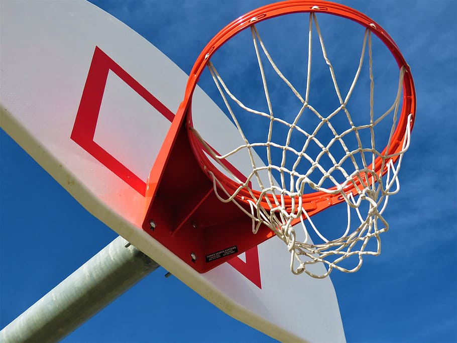 basketball, sport, basketball hoop, recreation, backboard, sky, HD wallpaper