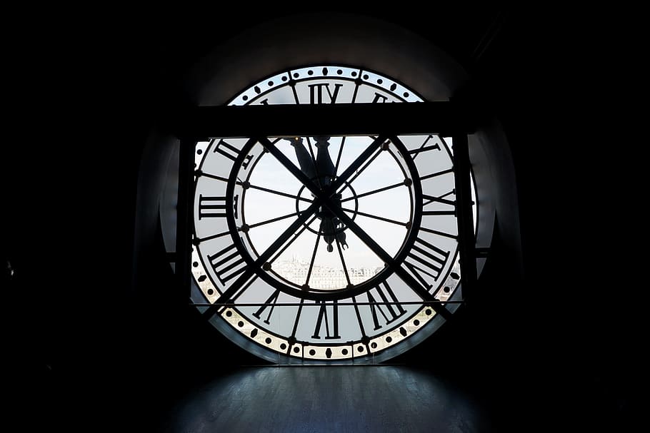 photo of clock at 11:05, watch, lancets, light, time, historian, HD wallpaper