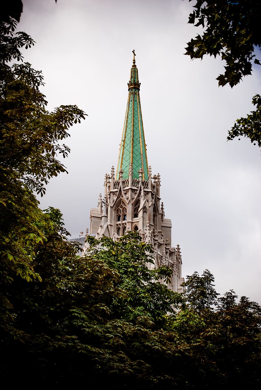 pinnacle, architecture, landscape, paris, france, natural frame HD wallpaper