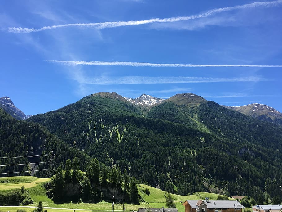 mountains, sky, alpine, nature, summer, european Alps, landscape HD wallpaper