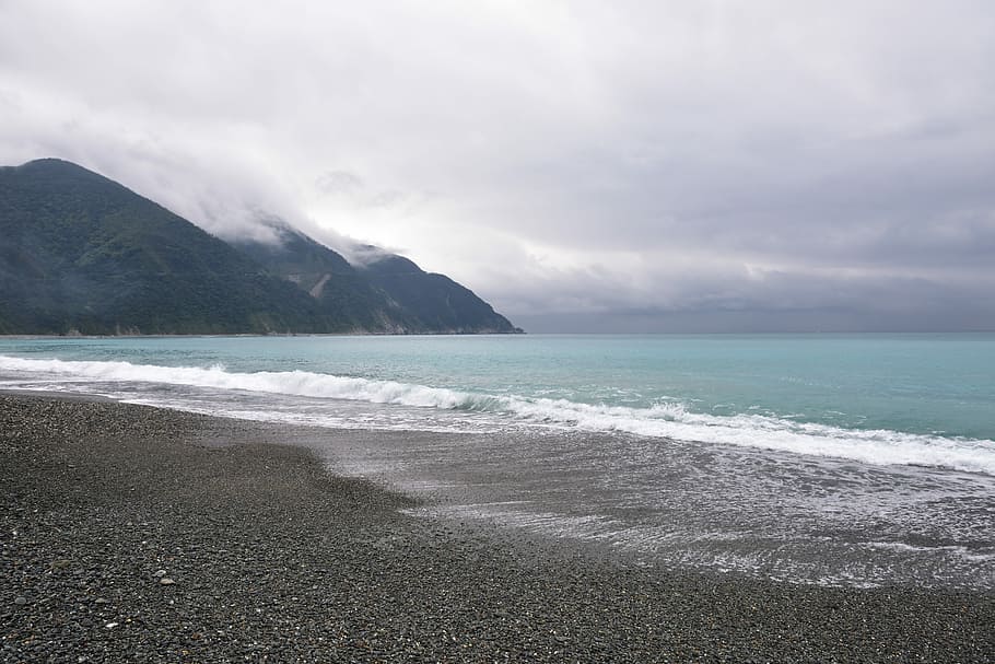 Waves, Hualien, Beach, nature, scenics, beauty in nature, sea HD wallpaper