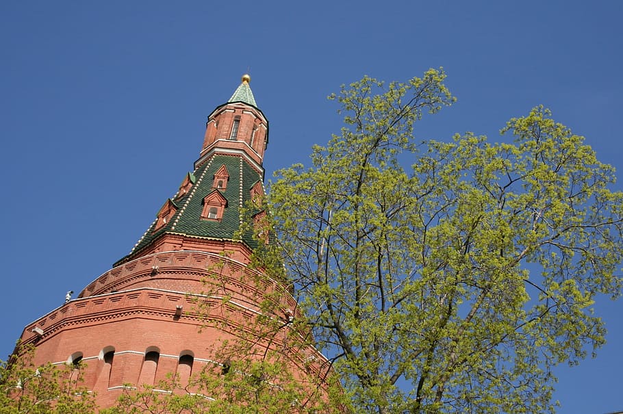 Kremlin, Tower, Wall, Bricks, tower wall, architecture, landmark, HD wallpaper