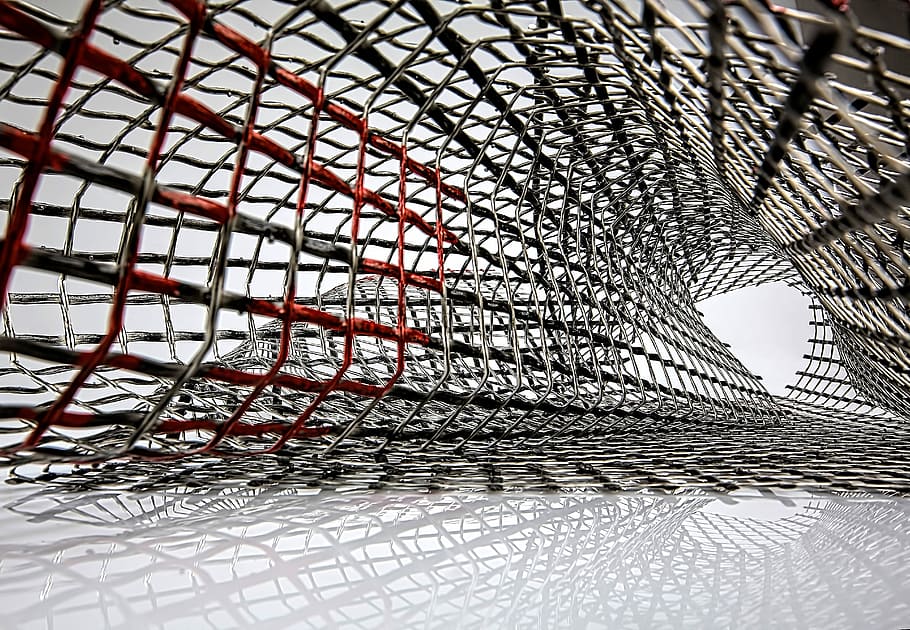 worm's eye view photography of metal frame, untitled, mesh, texture HD wallpaper