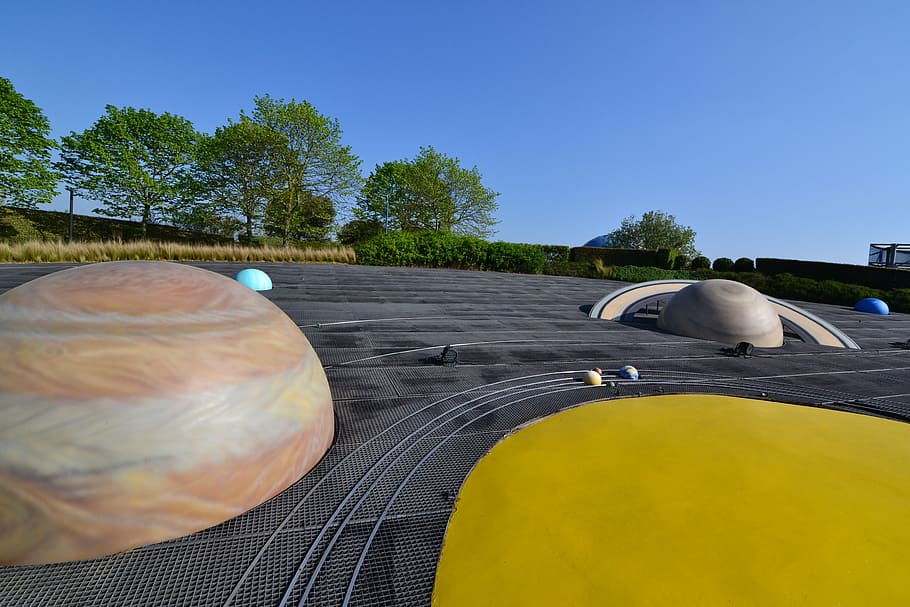 solar system, planets, sun, space city, toulouse, orbit, tree HD wallpaper