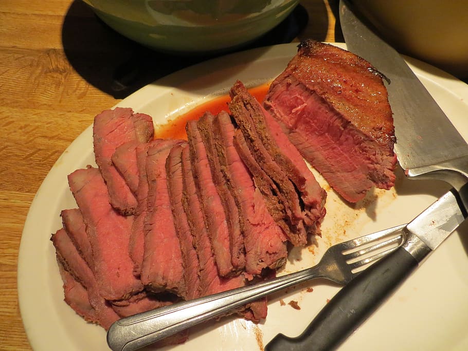 beef, roast, grilled, meat, food and drink, freshness, indoors HD wallpaper