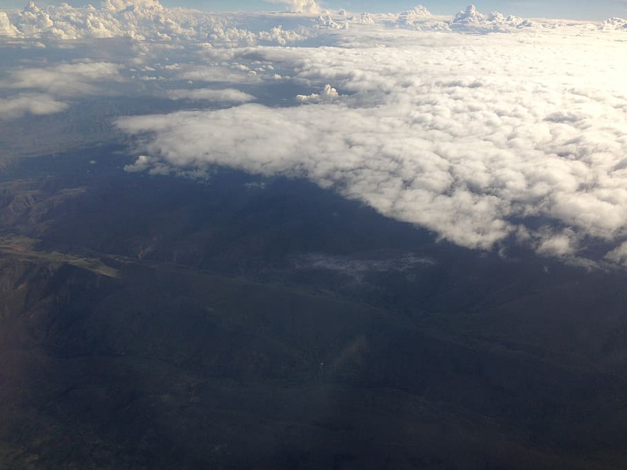 sky, clouds, plane, cloud - sky, beauty in nature, scenics - nature HD wallpaper