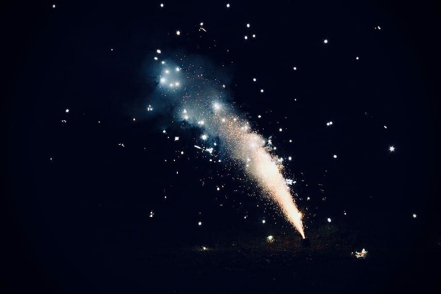fireworks during night, firecrackers at night, sky, star - space HD wallpaper