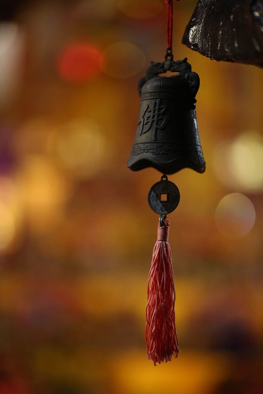 buddhism, angle ring, religion, hanging, focus on foreground