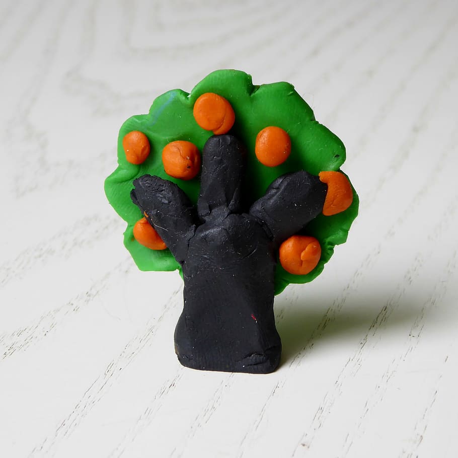 tree, apple tree, play dough, modelling, tinker, children's birthday HD wallpaper