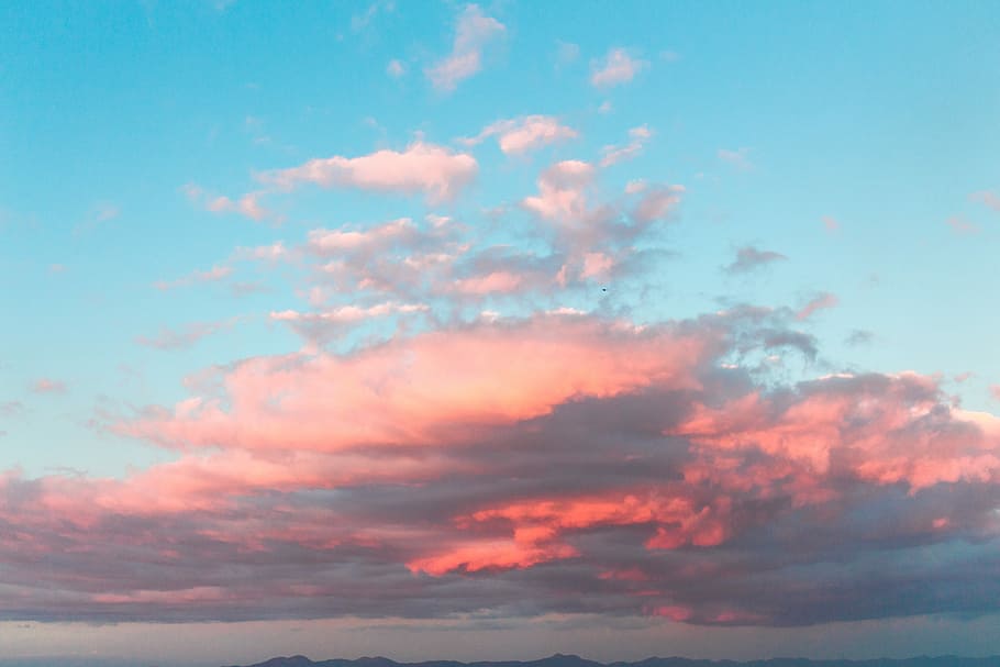 photo of cumulus clouds, cloudy sky at blue hour, sunset, sunrise HD wallpaper