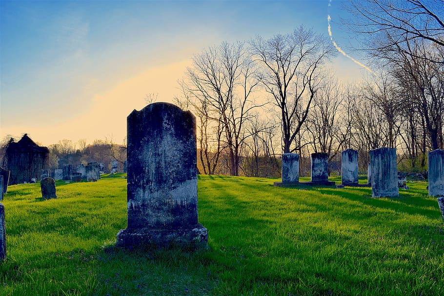 Cemetery, Tombstone, Grave, Graveyard, death, gravestone, landscape