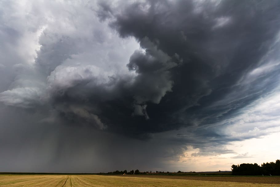 sky with dark and white clouds, nature, landscape, forward HD wallpaper