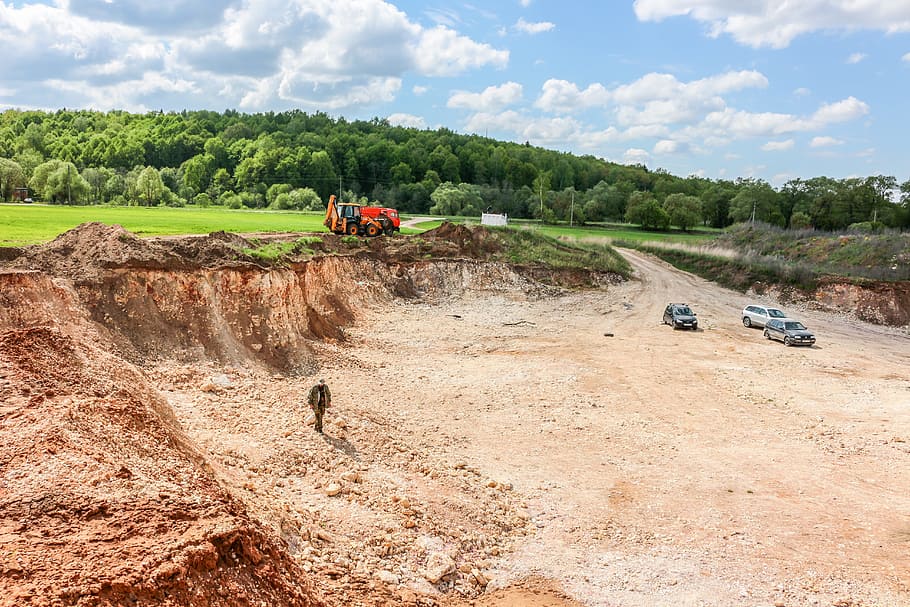 limestone, quarry, extraction, excavations, breed, day, no one HD wallpaper