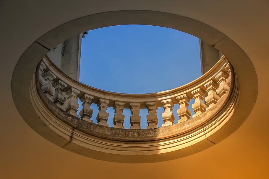 round stone fence, architecture, building, railing, about, pillar HD wallpaper