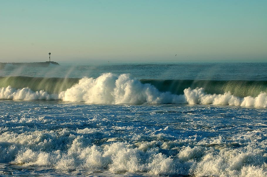 beach, ocean, wave, summer, seascape, motion, water, beauty in nature HD wallpaper