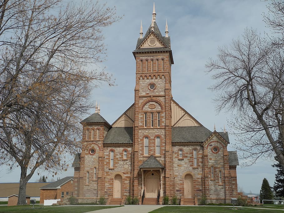 mormon church, paris tabernacle, paris idaho, architecture, HD wallpaper