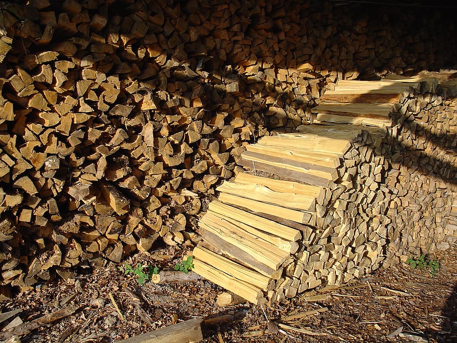 firewood, holzstapel, growing stock, log, timber industry, heat, HD wallpaper