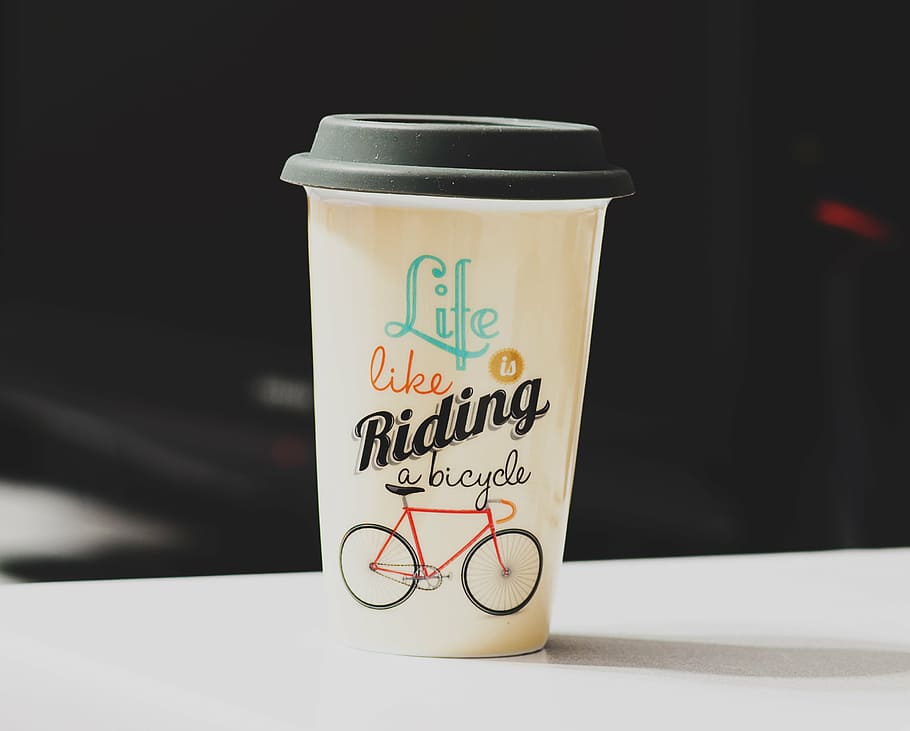 white and black plastic cup, paper, coffee, take away, cup of coffee HD wallpaper