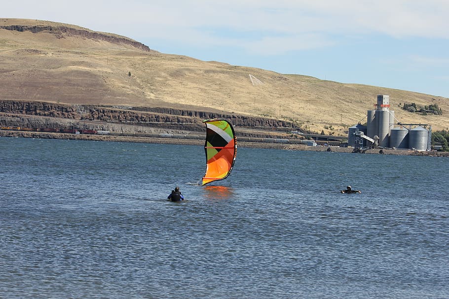 Kitesurf, Wind, water, sea, outdoors, day, nature, men, real people HD wallpaper