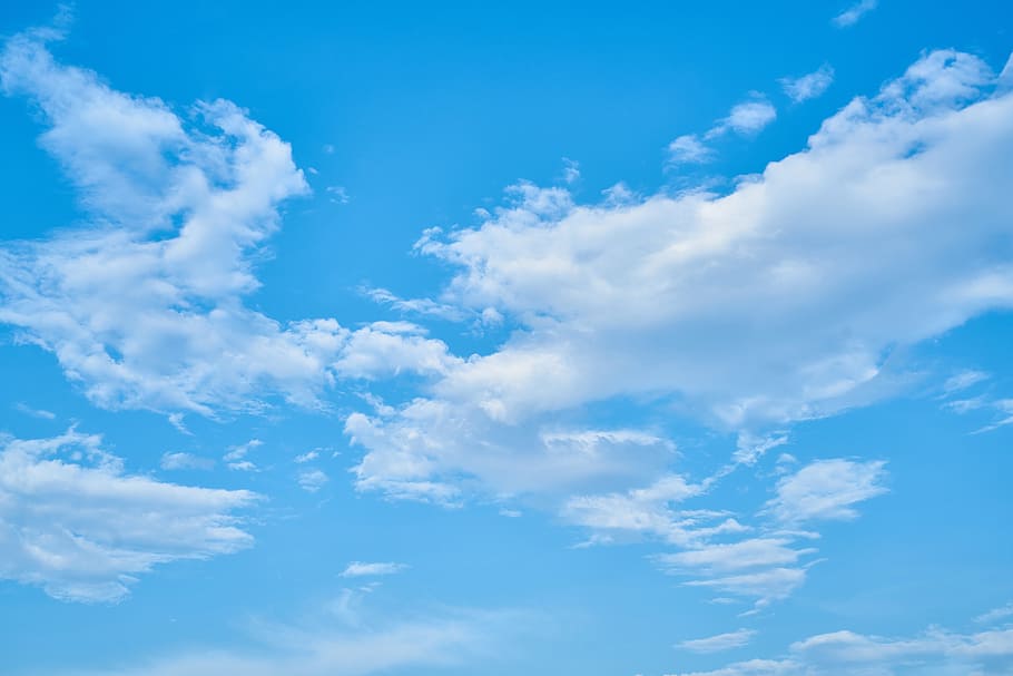 White Clouds, blue, landscape, summer, solar, sky, nature, composition HD wallpaper