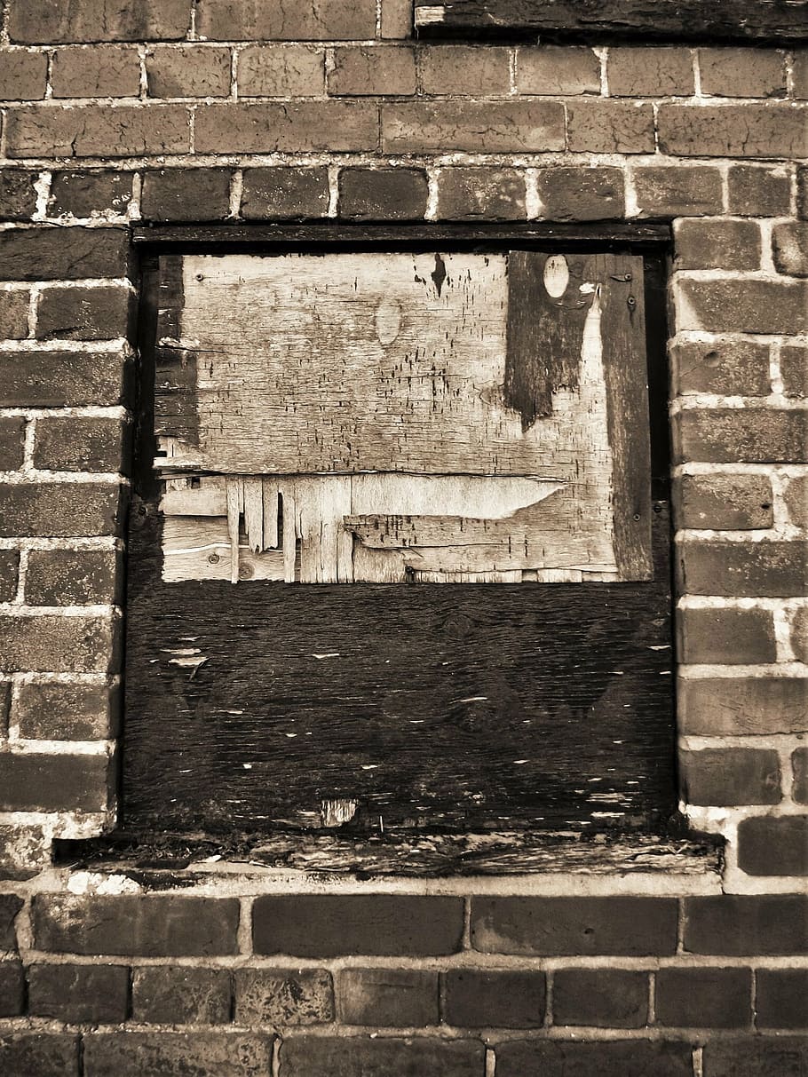 derelict, boarded window, abandoned, old, building, empty, unused HD wallpaper