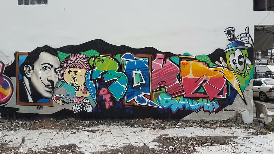 graffiti, dali, artistic, creativity, multi colored, art and craft HD wallpaper