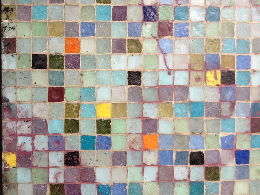Mosaic, Colors, Wall, Geometric Pattern, backgrounds, multi colored HD wallpaper