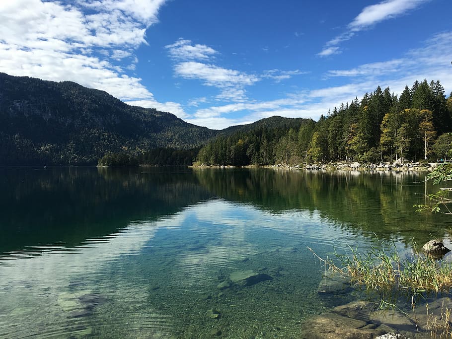 nature, mountains, alpine, lake, germany, landscape, mountain landscape HD wallpaper
