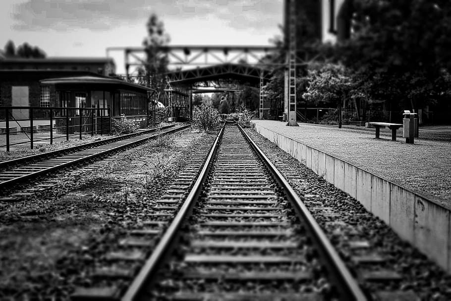 Railroad, Tracks, Empty, Industry, railroad track, transportation HD wallpaper