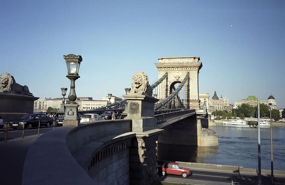 budapest, bridge, curve, architecture, water, built structure HD wallpaper
