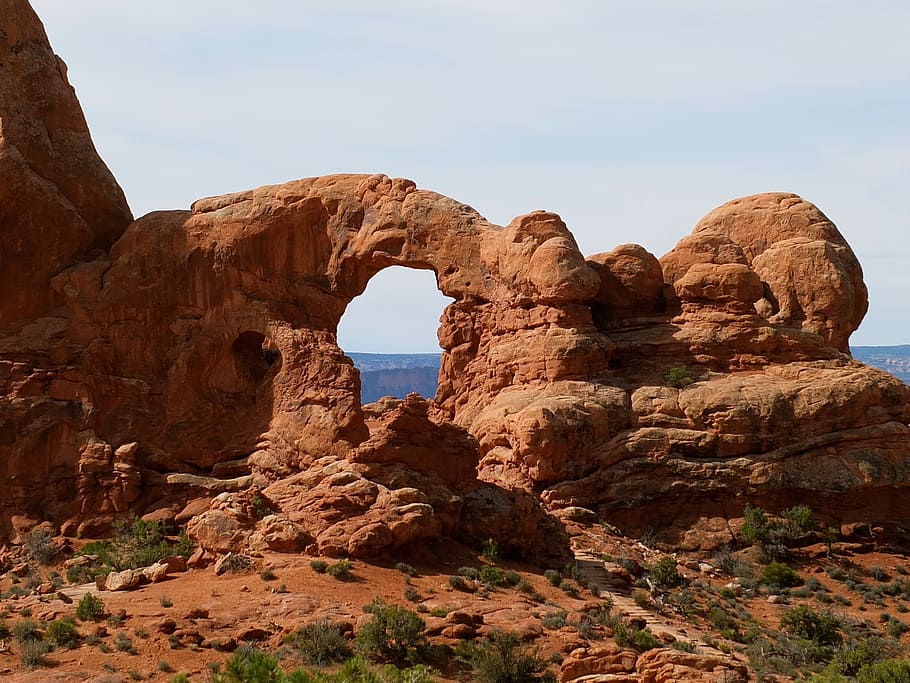 moab, utah, arches, desert, landscape, rock, rock - object HD wallpaper